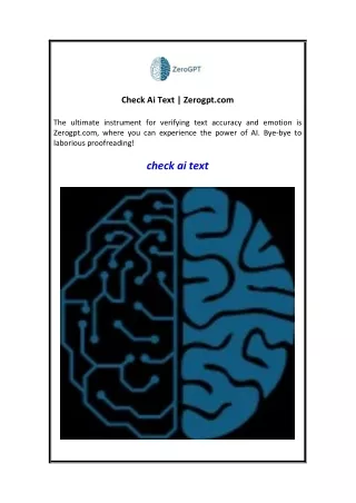 Check Ai Text  Zerogpt.com