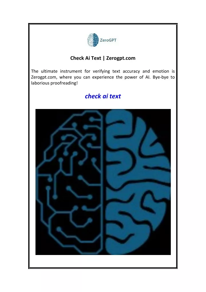 check ai text zerogpt com