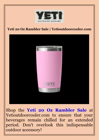 Yeti 20 Oz Rambler Sale  Yetioutdoorcooler.com