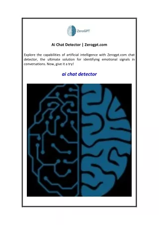 ai chat detector zerogpt com