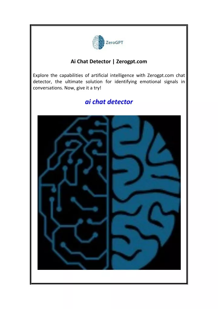 ai chat detector zerogpt com