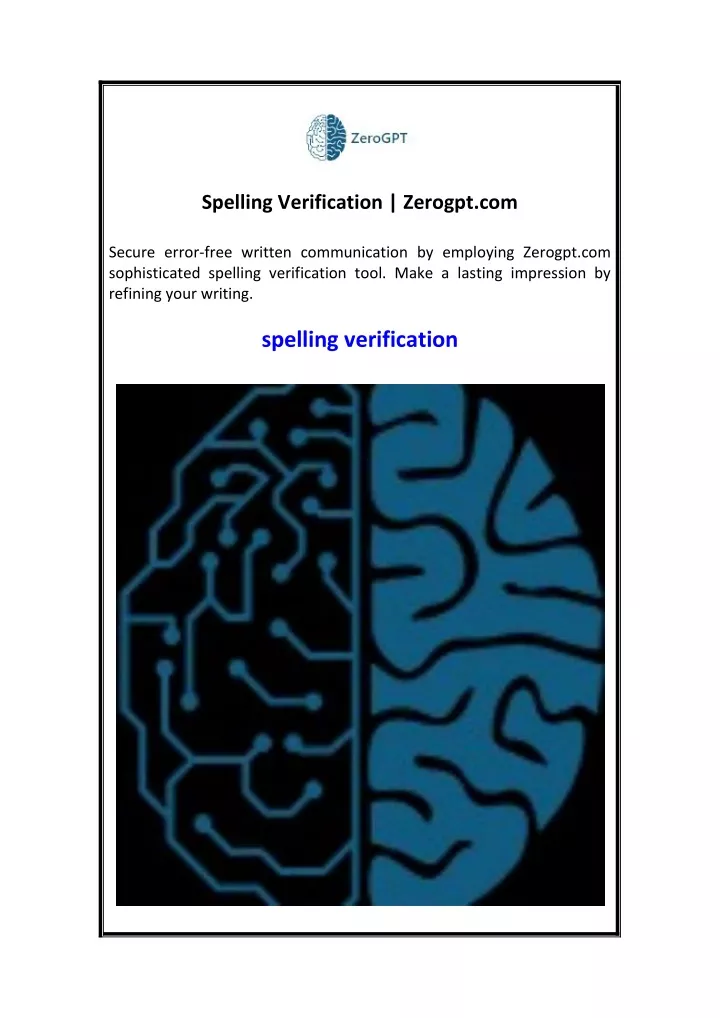 spelling verification zerogpt com