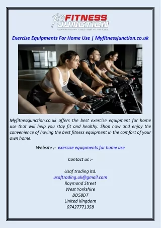 Exercise Equipments For Home Use  Myfitnessjunction.co.uk