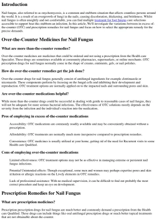 Above-the-Counter vs. Prescription Medicines: Selecting the Proper Therapy for N