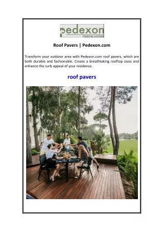 Roof Pavers  Pedexon.com
