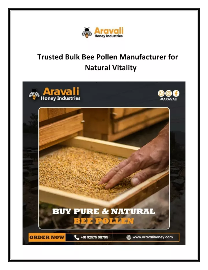 trusted bulk bee pollen manufacturer for natural