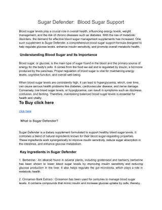 Sugar Defender_  Blood Sugar Support