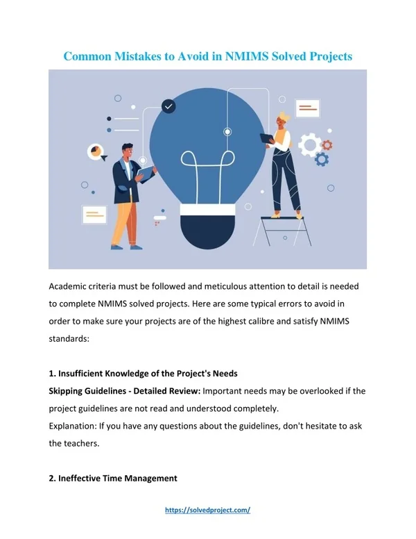Common Mistakes to Avoid in NMIMS Solved Projects