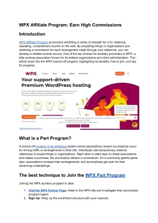 wpx affiliate program earn high commissions