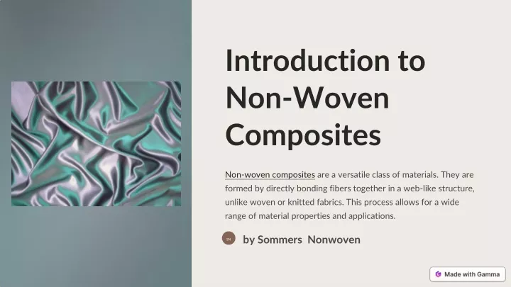 introduction to non woven composites