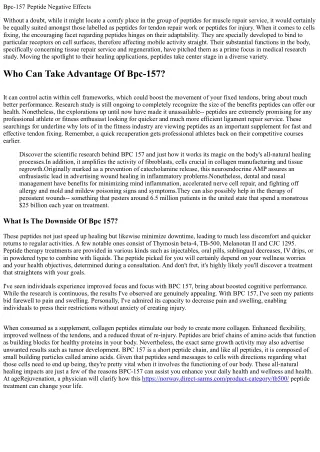 Bpc-157: Speculative Peptide Develops Danger For Professional Athletes