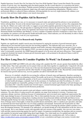 Unleashing The Power Of Peptides For Post-workout Healing: The Ultimate Overview