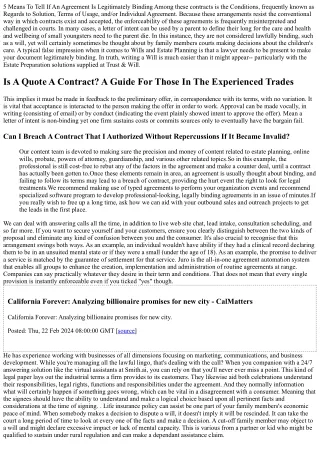 5 means to tell if an agreement is legitimately