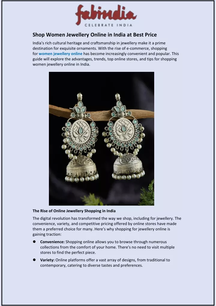 shop women jewellery online in india at best price