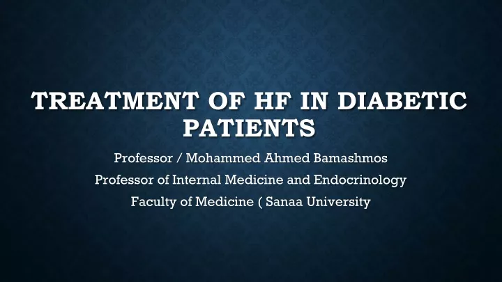 treatment of hf in diabetic patients