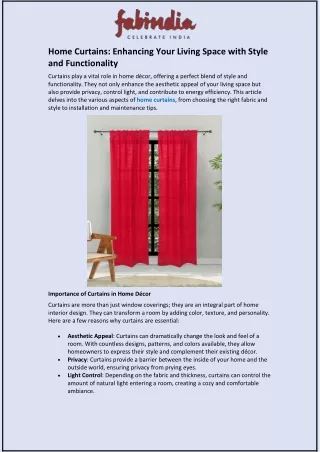 home curtains enhancing your living space with