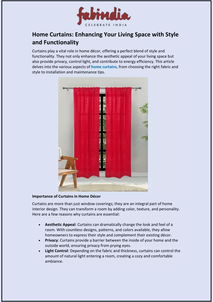 home curtains enhancing your living space with