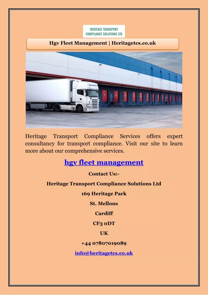 hgv fleet management heritagetcs co uk