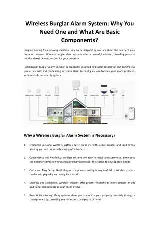 wireless burglar alarm system why you need