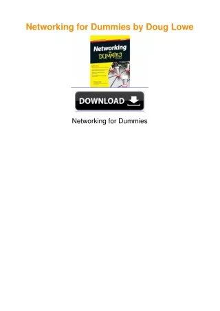 Networking for Dummies by Doug Lowe