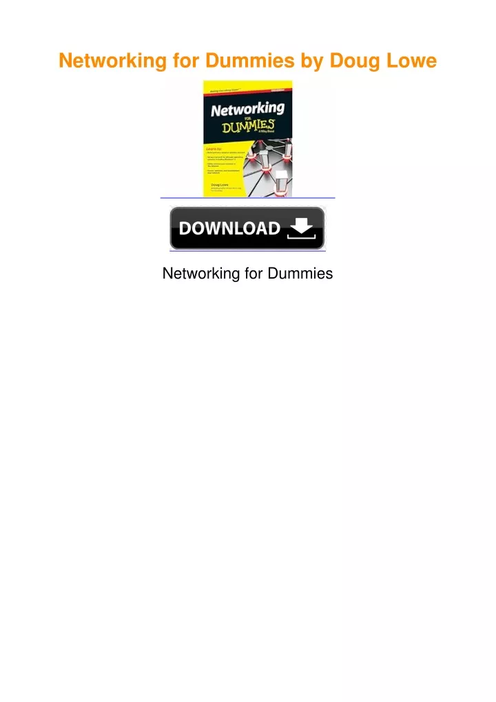 PPT - Networking for Dummies by Doug Lowe PowerPoint Presentation, free ...