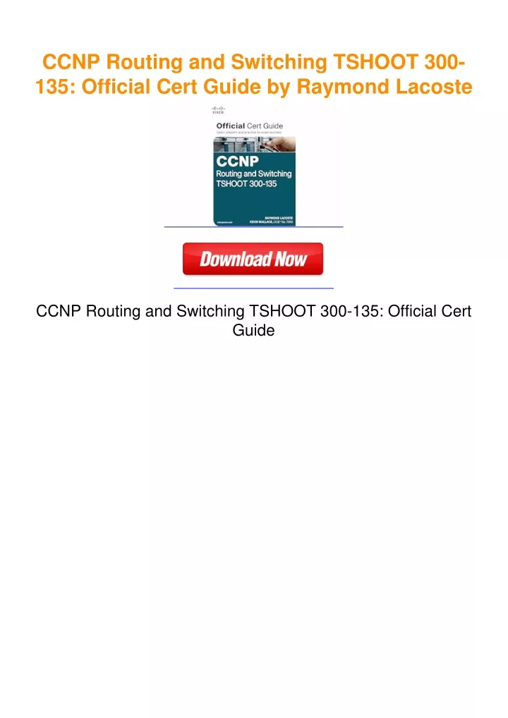 PPT - CCNP Routing and Switching TSHOOT 300-135: Official Cert Guide by ...