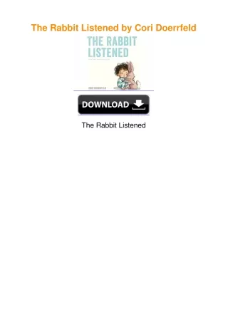 The Rabbit Listened by Cori Doerrfeld