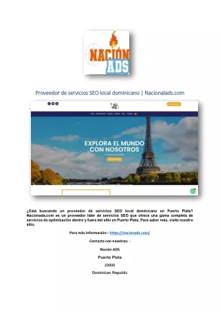 Proveedor de servicios SEO local dominicano | Nacionalads.com