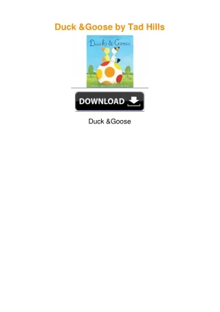 Duck & Goose by Tad Hills