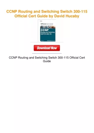CCNP Routing and Switching Switch 300-115 Official Cert Guide by David