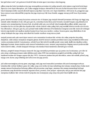 hari gini belum wede? yuk gaskeun di dede4d bulan ini tentu ngacir maxwinnya cla