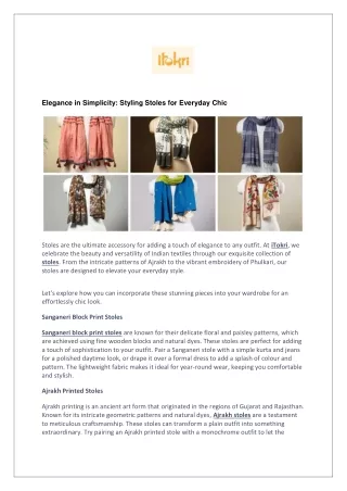 Elegance in Simplicity: Styling Stoles for Everyday Chic