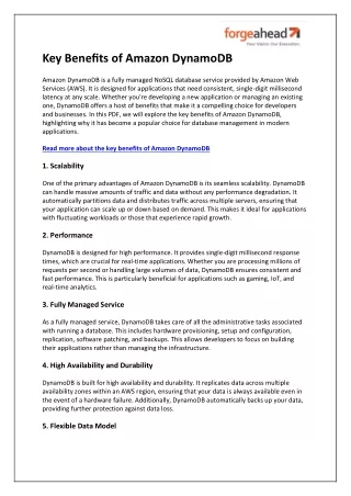 Key Benefits of Amazon DynamoDB  - Forgeahead.pdf