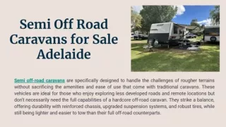 Semi Off Road Caravans for Sale Adelaide