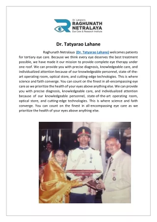dr tatyarao lahane