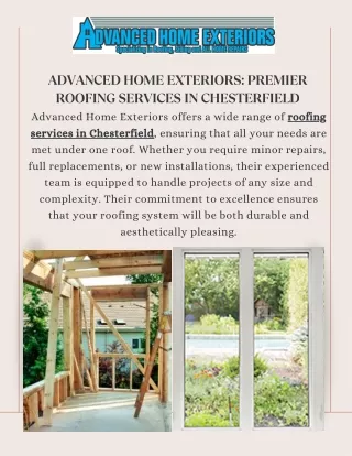 Top-Quality Roofing Services in Chesterfield by Advanced Home Exteriors