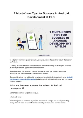 7 must know tips for success in android