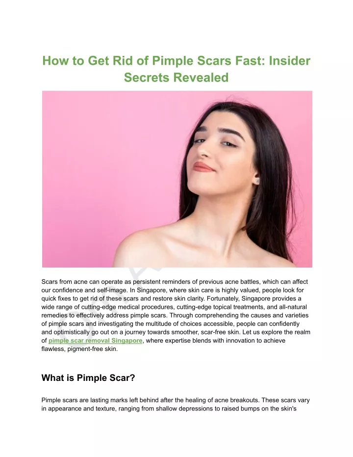 how to get rid of pimple scars fast insider