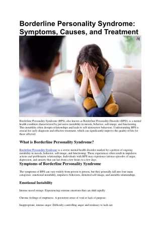 borderline personality syndrome symptoms causes