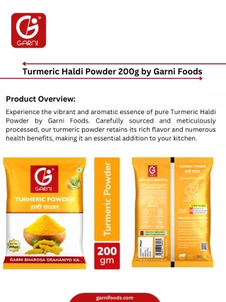 Turmeric Haldi Powder 200g by Garni Foods