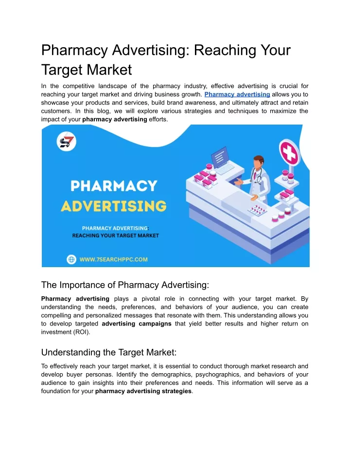 pharmacy advertising reaching your target market