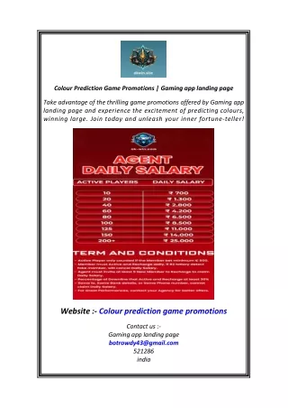 colour prediction game promotions gaming