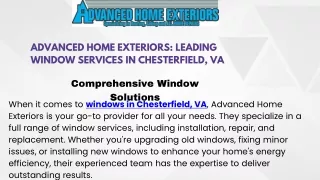 advanced home exteriors leading window services