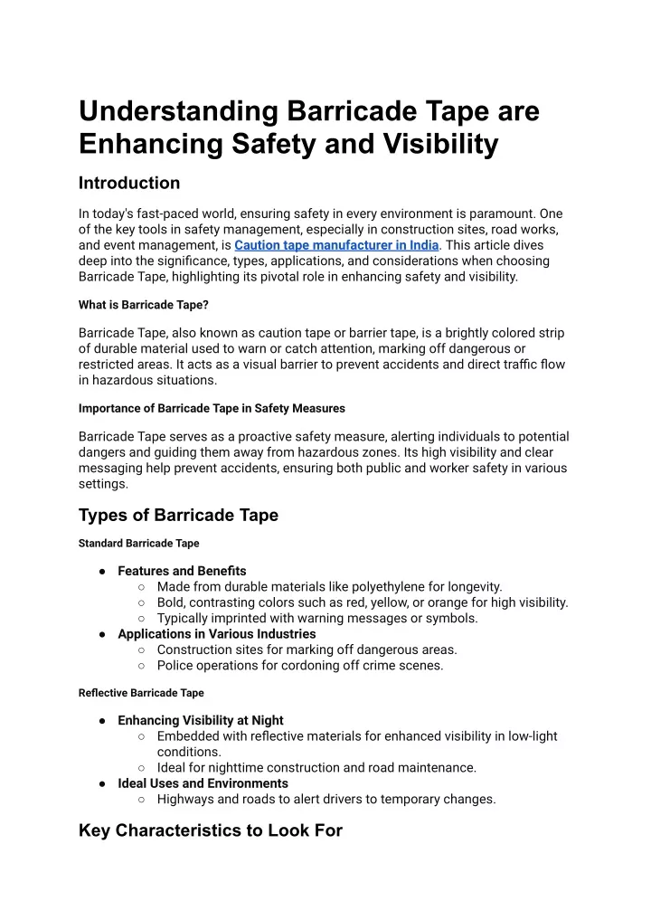 understanding barricade tape are enhancing safety