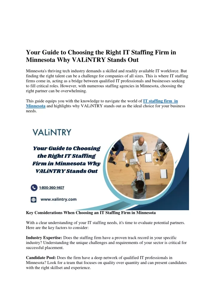 your guide to choosing the right it staffing firm