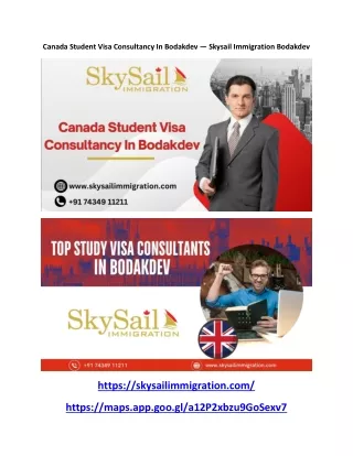 Canada Student Visa Consultancy In Bodakdev - Skysail immigration Bodakdev