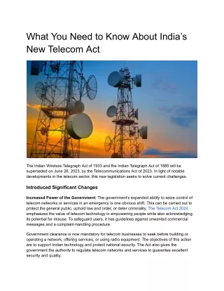 What You Need to Know About India’s New Telecom Act