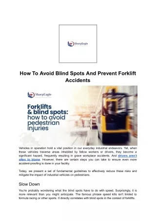 how to avoid blind spots and prevent forklift
