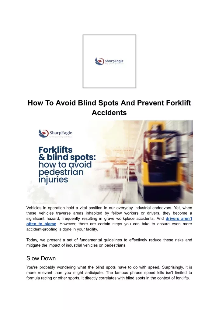 how to avoid blind spots and prevent forklift