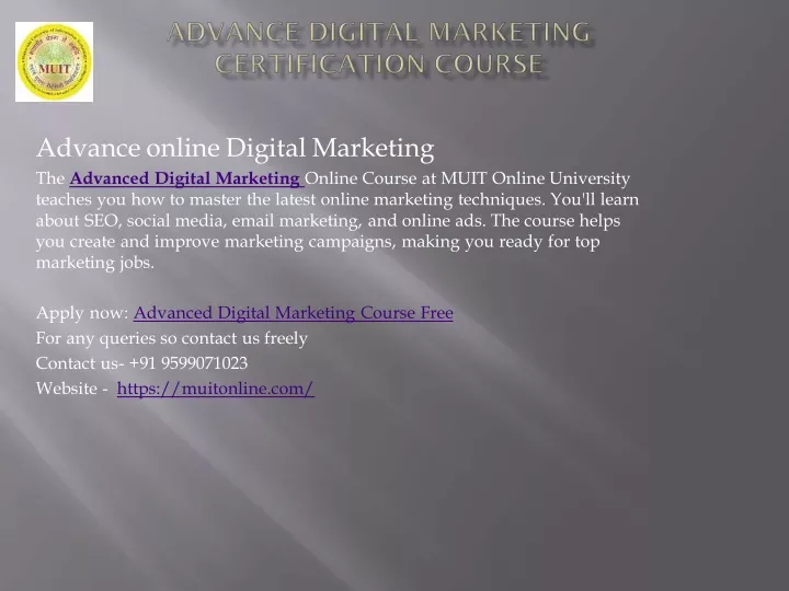 advance online digital marketing the advanced